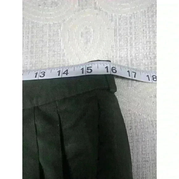 Vtg Crafted W/ Pride Men's Pleated Dress Pants Sz 34 Green Micro Polyester SOFT - Picture 3 of 4